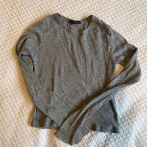 Brandy Melville Long sleep ribbed gray top